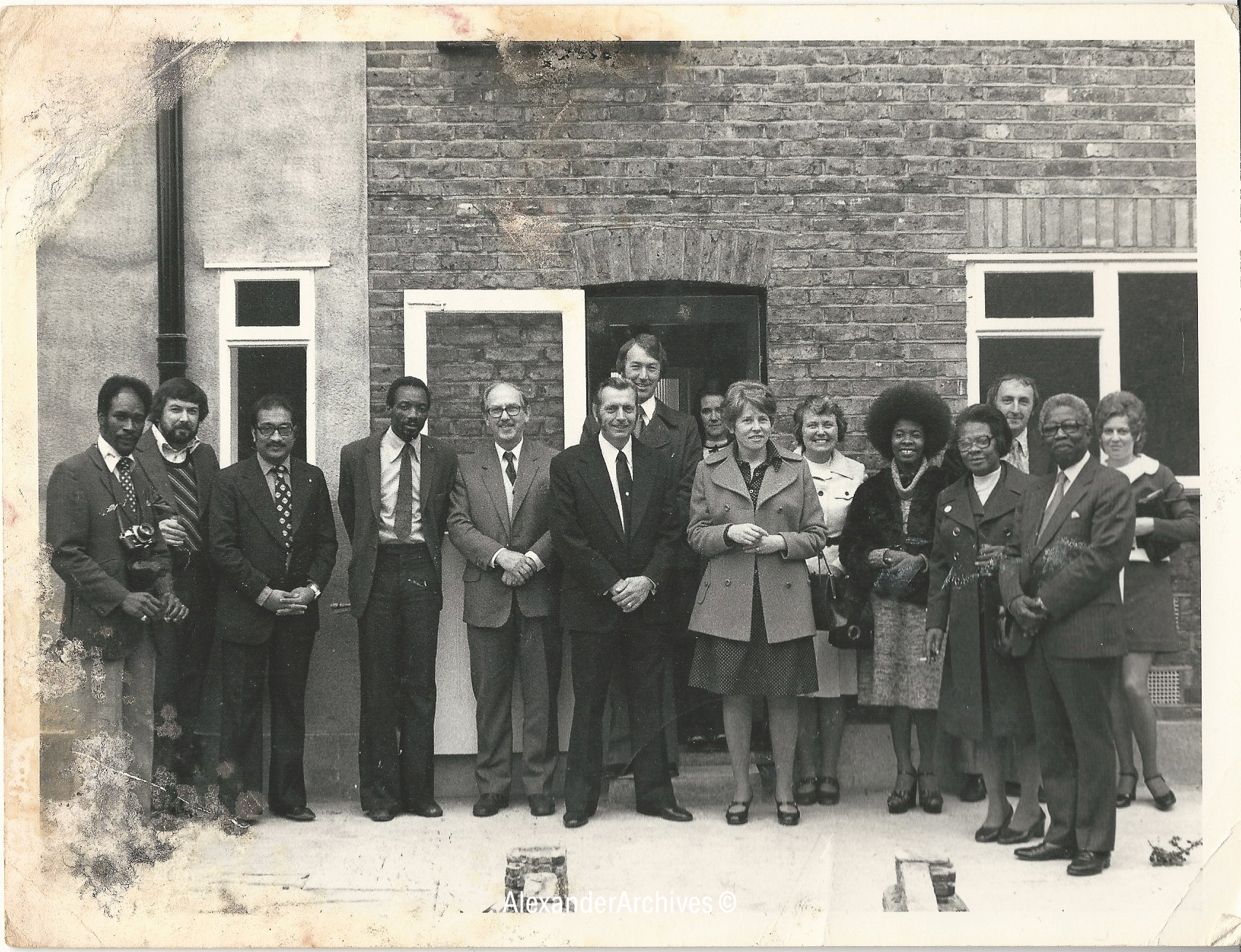 James Alexander with members of the Trinity Housing Association team in Ilford, c.1971.